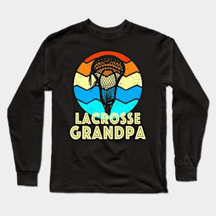 Lacrosse Grandpa Vintage Sunset Long Sleeve T-Shirt